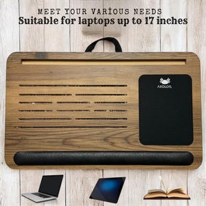 Soporte acolchado para computadora portátil, bandeja para regazo con alfombrilla para mouse, escritorio para computadora, almohada portátil para computadora portátil para oficina en casa, escritorio para cama, regalo premium, regalo