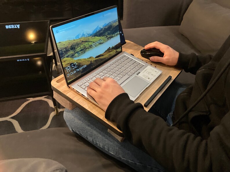 cushioned lap tray where you can use a macbook on your lap