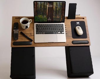 Extra Wide Laptop Desk – Ergonomic Couch Desk with Cushions