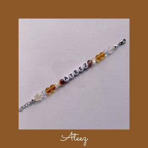 Ateez Themed Personalised Custom Kpop Beaded Bracelet Jewellery