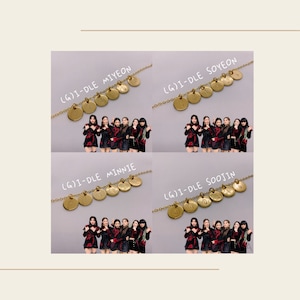 Gidle (G)I-dle G-idle Kpop Gold Necklace Bracelet 10mm Pendant | Yuqi Shuhua Soojin Minnie Soyeon Miyeon
