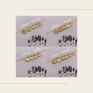 LOONA Kpop Collana Oro Bracciale 10mm Pendente / Heejin Hyunjin Gowon Yves Chuu