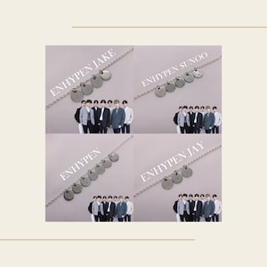 ENHYPEN Kpop Silver Necklace Bracelet 10mm Pendant | Heeseung Jay Jake Sunoo Niki