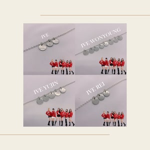IVE Kpop Silver Necklace Bracelet 10mm Pendant | Yujin Gaeul Rei Wonyoung Liz Leeseo