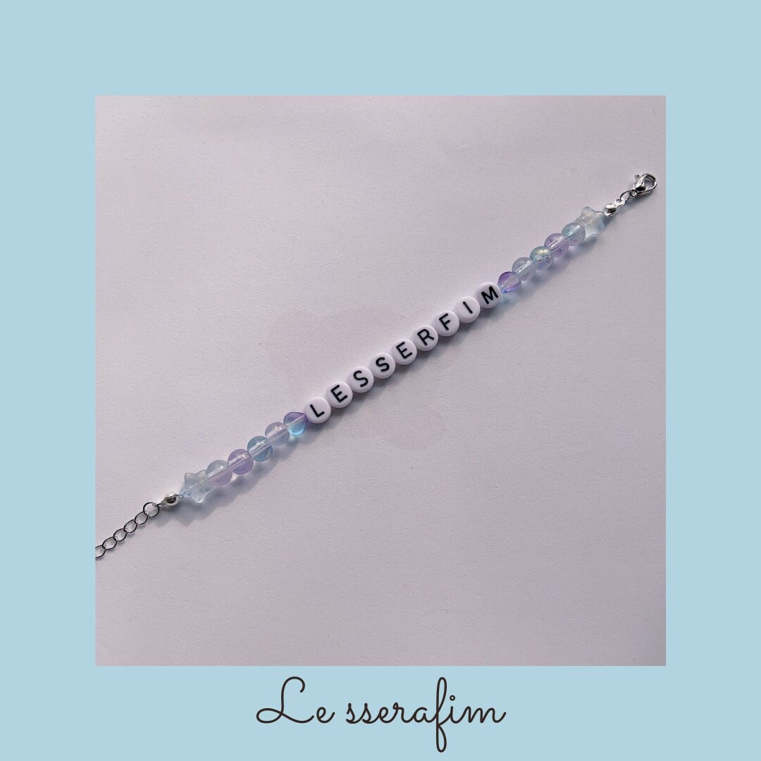 Lesserafim Le Sserafim Themed Personalised Kpop Beaded Bracelet 