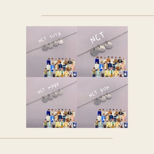 NCT Kpop Silver Necklace Bracelet 10mm Pendant | Jaemin Taeyong Jaehyun Mark Ten