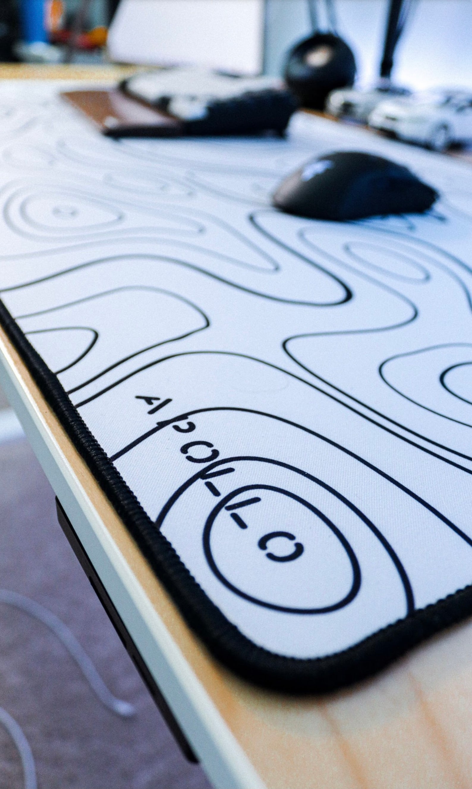 Topographic Large Gaming Mousepad Topo White Etsy