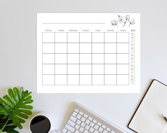 Printable Monthly Planner, Undated Monthly Scheduler, Instant Download Digital PDF