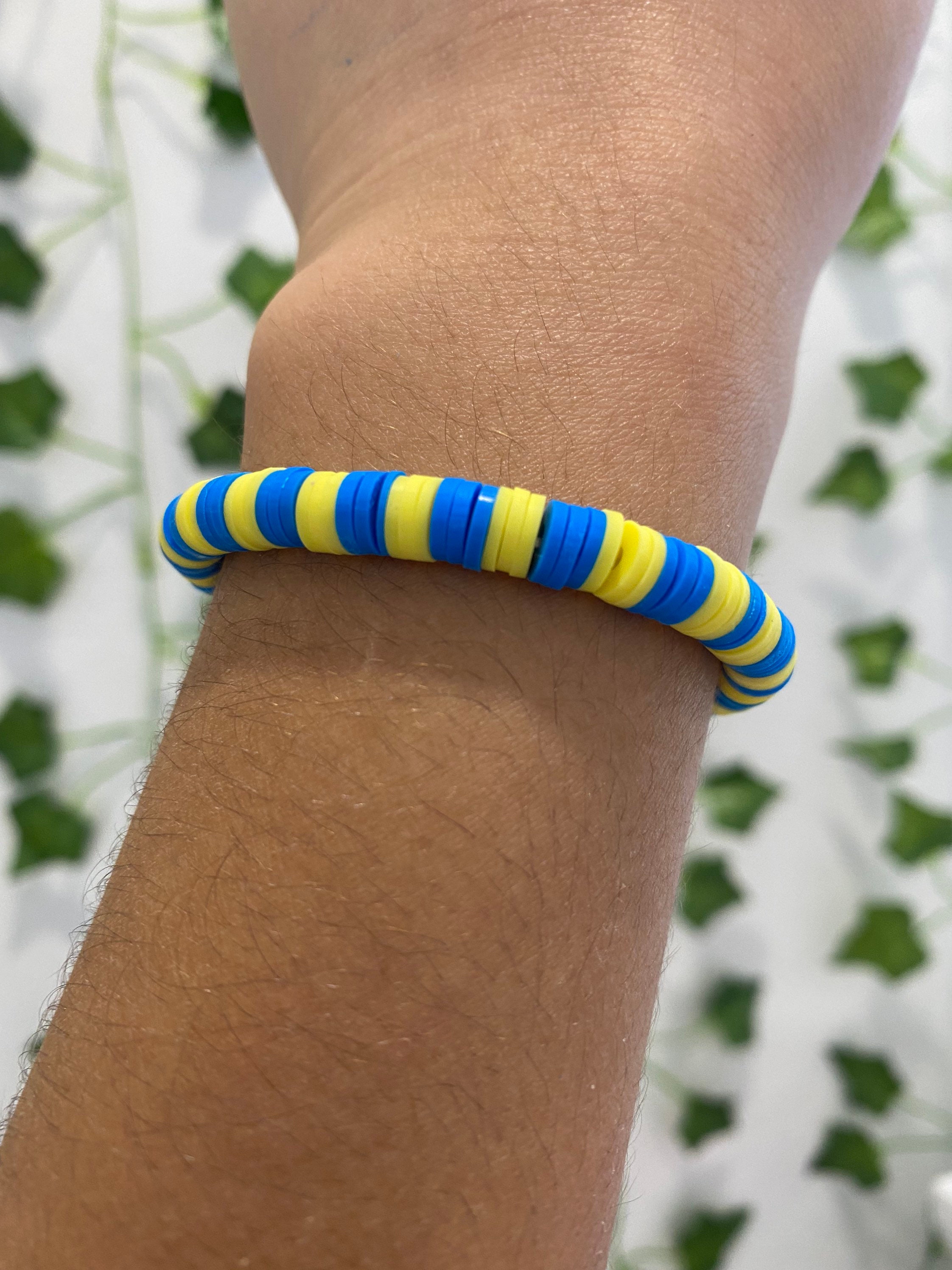 Blue and yellow bracelet Etsy