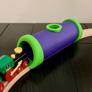 2-Color Tunnel for Wooden Train Sets - Compatible with BRIO and Others