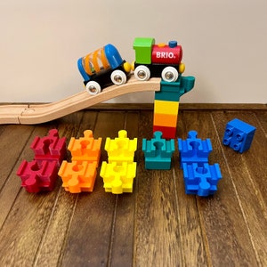 Wooden Train Track to Duplo Adapter - 10 Pack