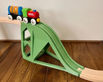 Roller Coaster Style Hill for Wooden Train Sets - Compatible with BRIO and Others