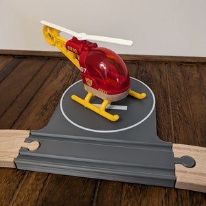 Helipad Track for Wooden Train Sets - Compatible with BRIO and Others
