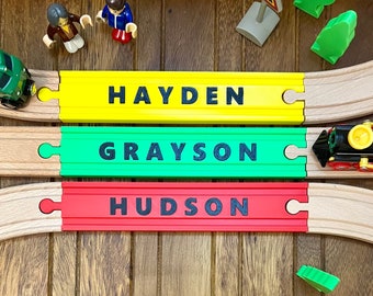 Personalized Name Track for Wooden Train Sets - Compatible with BRIO and Others