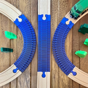 Flexible Track for Wooden Train Sets - Compatible with BRIO and Others - Pack of 3