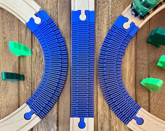 Flexible Track for Wooden Train Sets - Compatible with BRIO and Others - Pack of 3