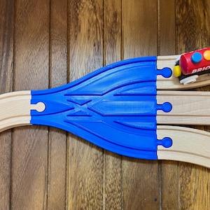 1-to-3 Splitter Track for Wooden Train Sets - Compatible with BRIO and Others