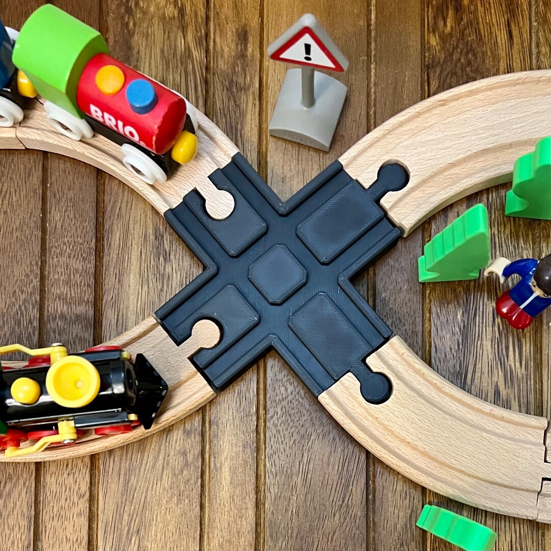 4way Intersection for Wooden Train Sets Compatible With Etsy