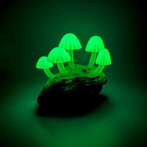 Medium Glow-in-the-Dark Driftwood Mushroom Lamp