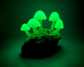 Medium Glow-in-the-Dark Driftwood Mushroom Lamp