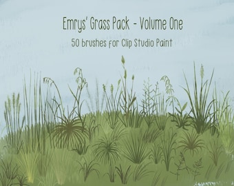 50 Grass Brushes for Clip Studio Paint, CSP Brushes, Digital Paint Brushes, Foliage, Nature Brushes, Wild Grass, Landscape Brushes, Manga
