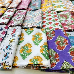 100 Pcs Hand Block Printed Napkin 100% Cotton Napkins Eco/Earth Friendly Reusable Napkins Reusable Table Cloth Boho Wholesale Lot Of Napkins image 16