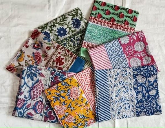 50 Pic Lot Indian Hand Block Print Scarves Cotton… - image 7