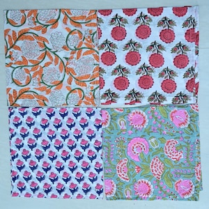Indian Block print Handkerchief Bohemian Style Floral Hankie Cotton Zero Waste Washable Handmade Hippie Wedding Handkerchiefs, Gift For Her