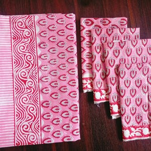 Indian Block Print Tablecloth Square/Rectangle/Round Custom Table Cover With Napkins Cotton Table Boho Design Table Cover For Handmade
