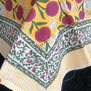 Block Print Tablecloth Square/Rectangle/Round Custom Table Cover With Napkin Vintage Tablecloth Cotton Handmade Table Top Wedding Decor Set