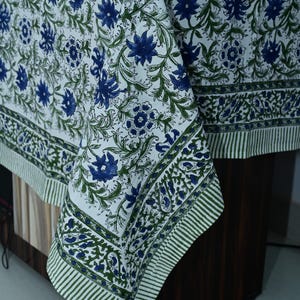 Indische Block Print Tischdecke, Floral Print Baumwolle Tischdecke, Esstuch, Tischdecke mit Servietten, Hochzeit Home Party Event Tischdecke