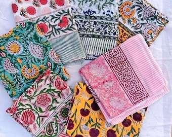 Indian Block Print Cotton Sarong, Floral Beach Wrap, Cotton Voile Fabric Scarf