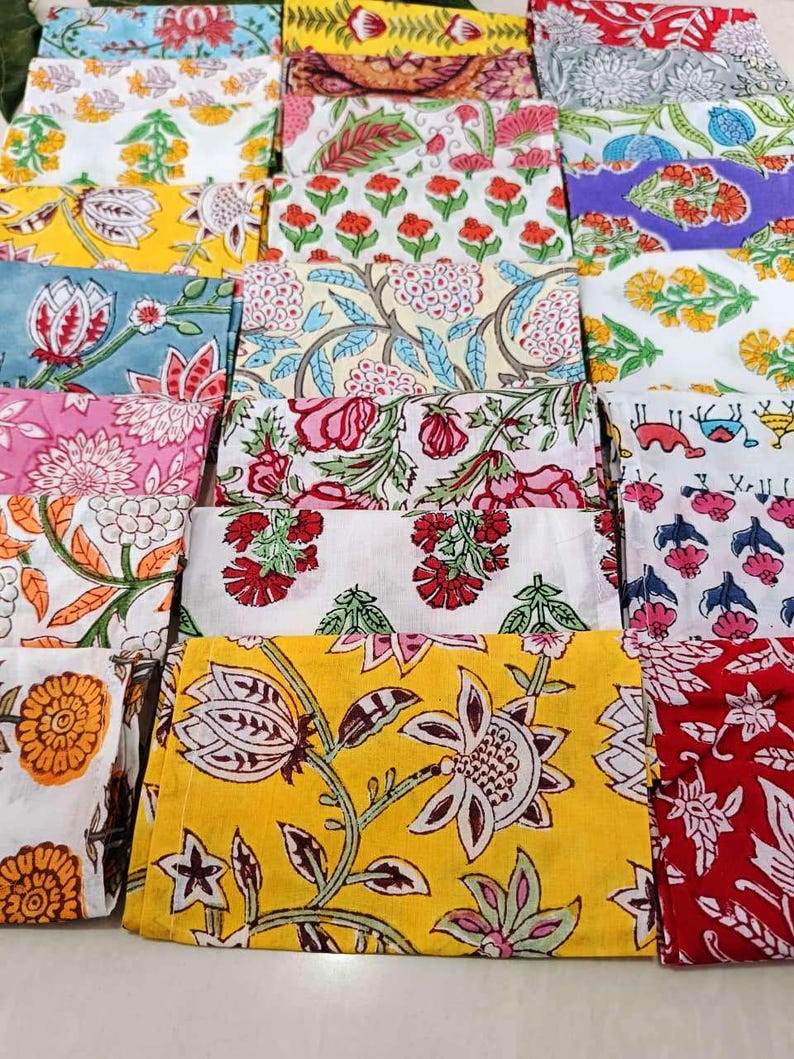 100 Pcs Hand Block Printed Napkin 100% Cotton Napkins Eco/Earth Friendly Reusable Napkins Reusable Table Cloth Boho Wholesale Lot Of Napkins image 18