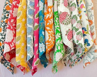 100 Pcs Wholesale Loth Of Indian Block Print Cotton Cloth Napkins Set Eco/Earth Friendly Reusable Cocktail Throw Handmade  Boho Cloth Napkin