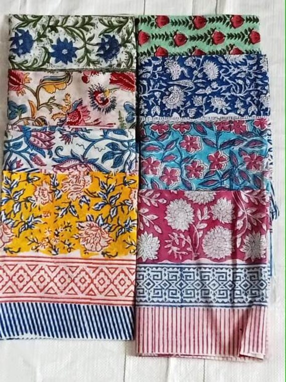 50 Pic Lot Indian Hand Block Print Scarves Cotton… - image 8