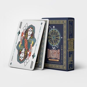 Cartas de juego personalizadas de Dausos DARK Deck Standard Edition Deidades antiguas lituanas Panteón báltico de dioses mitos leyendas cartas ilustradas