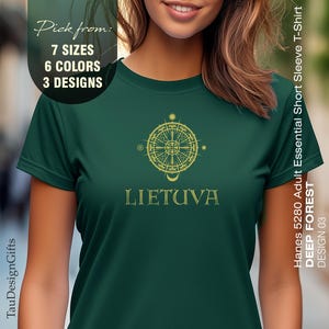 DAUSOS Sacred Wheel T-shirt Universe Mythology Lithuania Shirt Cosmogonic Unisex Apparel Graphic Vintage Tee Halo Logo Signs Circle Gift