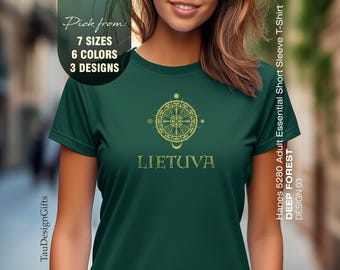 Camiseta DAUSOS Rueda Sagrada, Mitología del Universo, Lituania, Cosmogónica, Unisex, Gráfica, Vintage, Halo, Logo, Signos, Círculo, Regalo