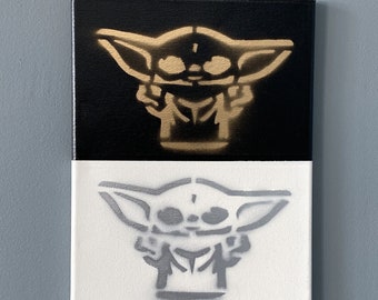 Yoda Black And White Etsy Yoda Black And White Etsy