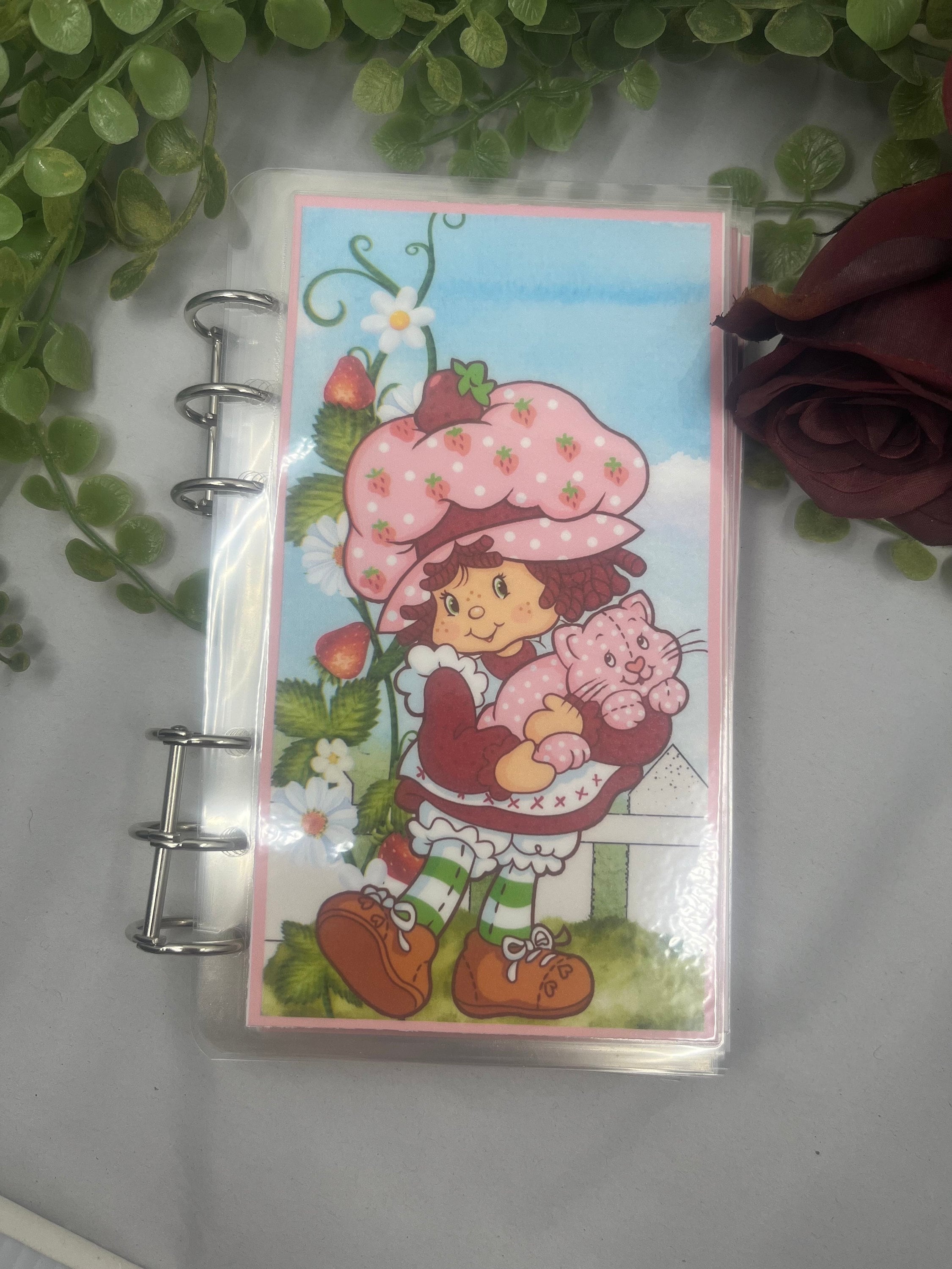 A6 Cartoon Strawberry Girl  12 Section Envelope Savings Booklet|Reusable savings binder|Section savings Binder|Sinking Funds