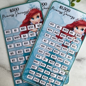 Princess Ariel Savings Challenge|A6 or A5 Savings Challenge bundles|Savings Trackers