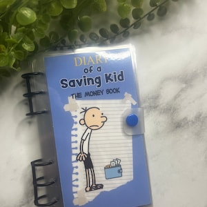 A6 Diary of a Saving Kid Reusable Savings 12 Section Envelope book|Reusable savings binder|Section  Binder|Wimpy Kid|Kids Savings book