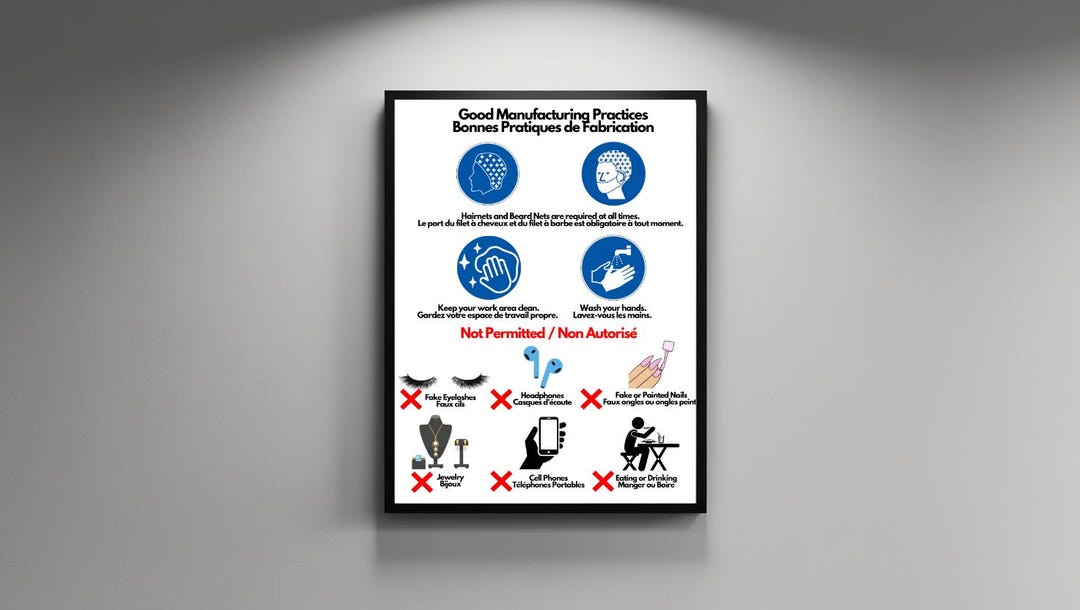 PRINTABLE Good Manufacturing Practices (gmps) Facility Sign | Instant ...