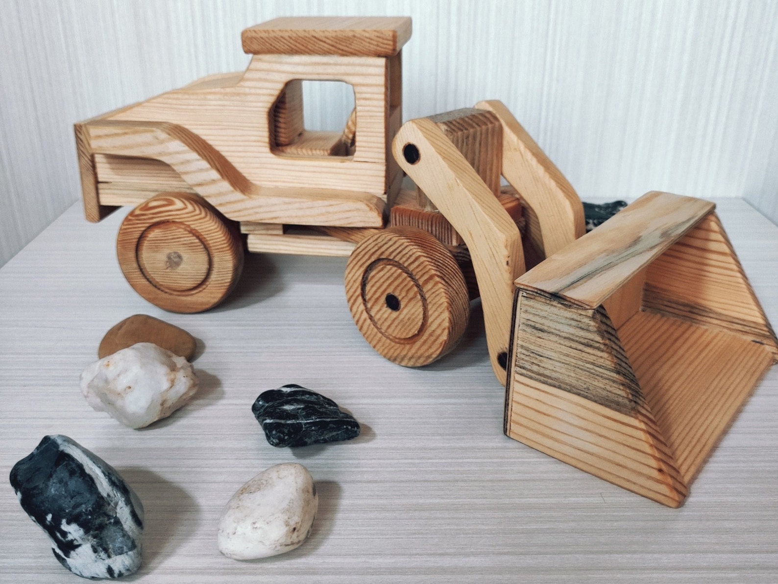 Wooden Toy Excavator Wood Toy Digger Gift for Kids Etsy