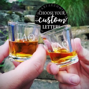 Custom Fraternity Sorority Shot Glass | Fraternity Shot Glass | Sorority Shot Glass | Sorority Gift | Fraternity Gift | Custom Greek Letters