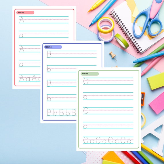 ABC Tracing Pages Printable Alphabet Trace Worksheets Pages | Etsy