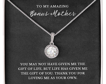 Bonus mom gift from bride, Bonus mom necklace gift, Stepmom wedding gift from the groom, Jewelry Gift for Bonus Mother