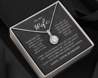 To My Wife Necklace Wife Gift from Husband, Anniversary Gift Wife Birthday Romantic Gift Valentines Gift for Wife, Christmas Gifts for Wife