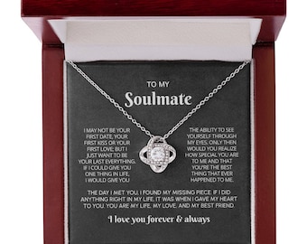 To My Soulmate Necklace Gift, Anniversary Gift For Her, Wife Soulmate Gift