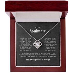 To My Soulmate Necklace Gift, Anniversary Gift For Her, Wife Soulmate Gift